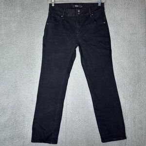 Hudson Los Angeles Womens Black Straight Leg Jeans Flap Back Pockets Size 10